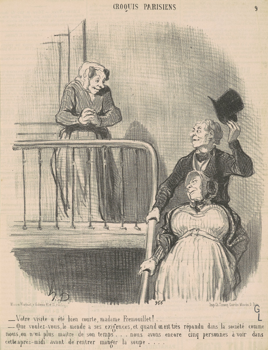 Votre visite a été bien courte ... by Honoré Daumier (French, 1808 - 1879), 16X12"(A3)Poster Print