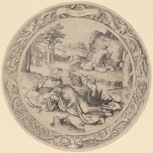 Christ in Gethsemane (Agony in the Garden) by Lucas van Leyden (Netherlandish, 1489/1494 - 1533), 16X12"(A3)Poster Print