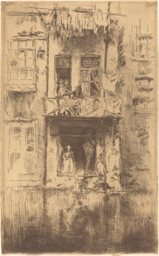 Balcony, Amsterdam by James McNeill Whistler (American, 1834 - 1903), 16X12"(A3)Poster Print