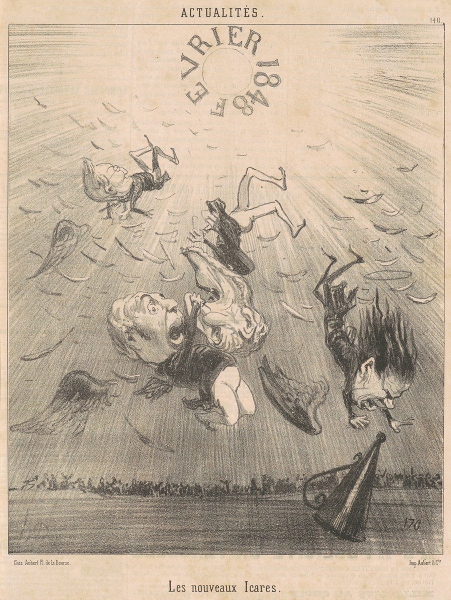 Les nouveaux Icares by Honoré Daumier (French, 1808 - 1879), 16X12"(A3)Poster Print