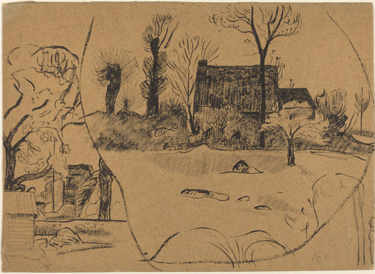 Landscape at Pont-Aven by Paul Gauguin (French, 1848 - 1903), 16X12"(A3)Poster Print