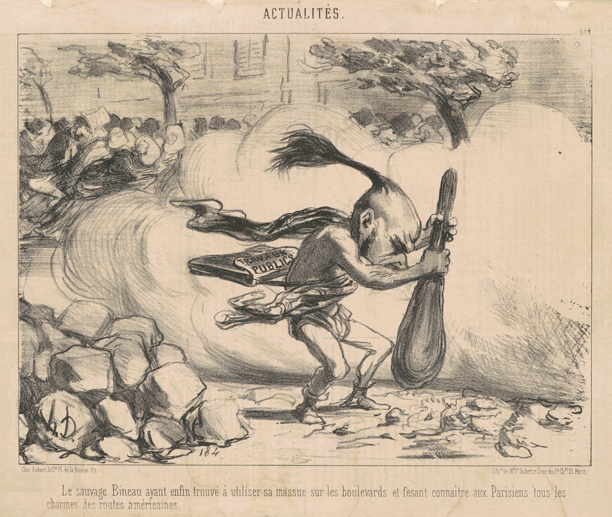 Le sauvage bineau ayant ... by Honoré Daumier (French, 1808 - 1879), 16X12"(A3)Poster Print