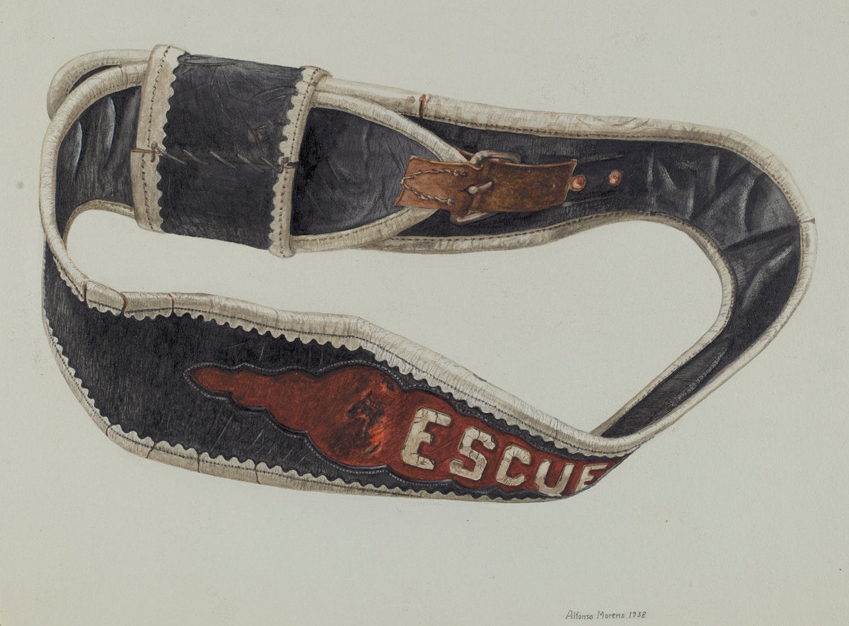 Fireman's Life Belt by Alfonso Moreno (American, active c. 1935), 16X12"(A3)Poster Print