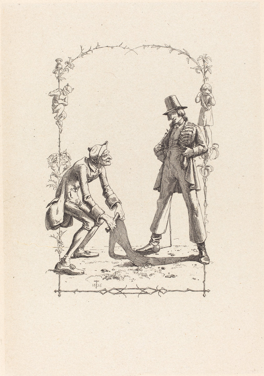 Peter Schlemihl Sells His Shadow by Adolf Schrödter (German, 1805 - 1875), 16X12"(A3)Poster Print