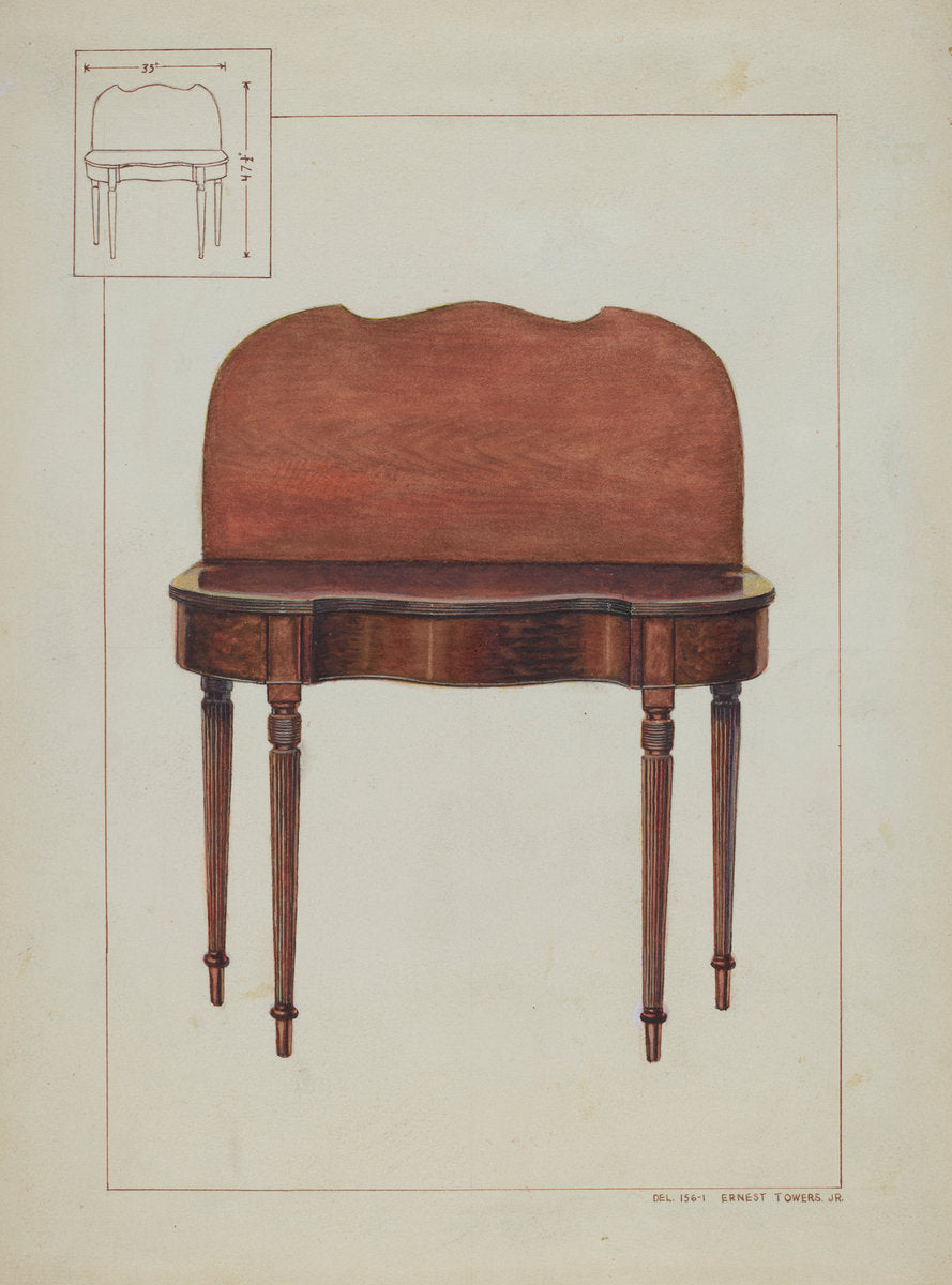 Sheraton Wall Table by Ernest A. Towers, Jr. (American, active c. 1935), 16X12"(A3)Poster Print