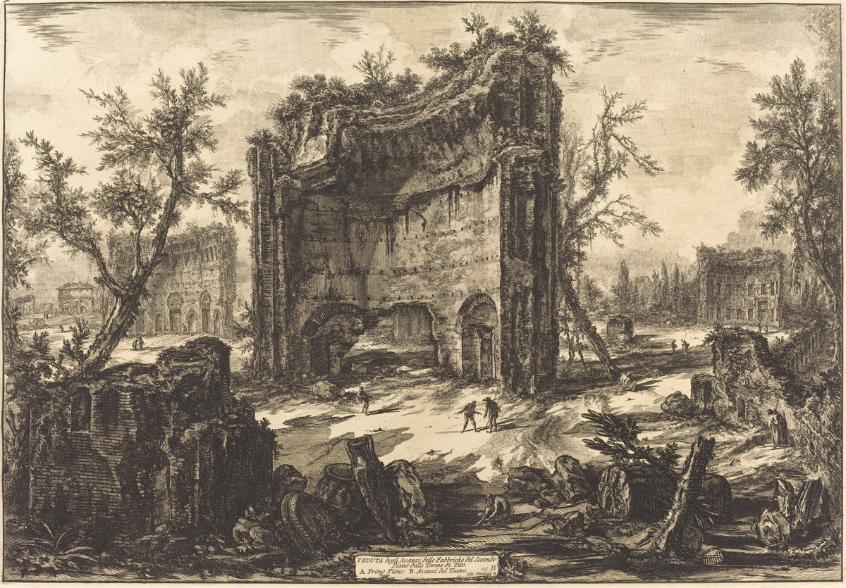 Veduta ... delle Terme di Tito by Giovanni Battista Piranesi (Venetian, 1720 - 1778), 16X12"(A3)Poster Print