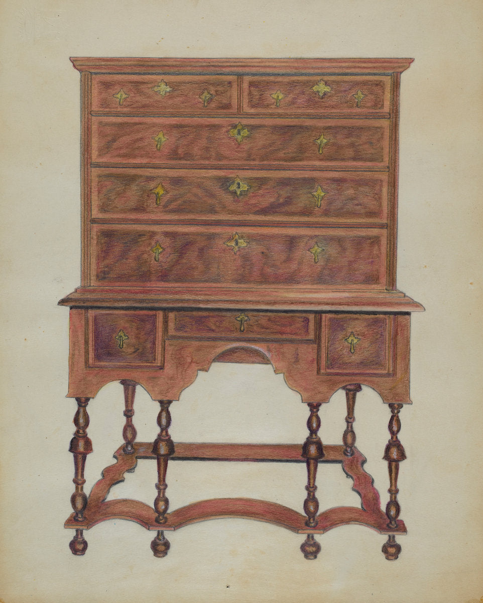 High Chest of Drawers by Carl Weiss (American, active c. 1935), 16X12"(A3)Poster Print