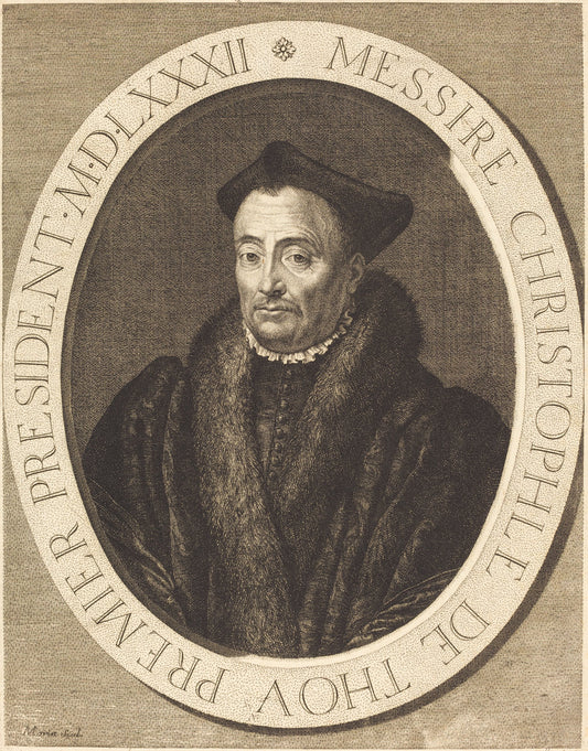Christophe de Thou by Jean Morin (French, c. 1600 - 1650), 16X12"(A3)Poster Print