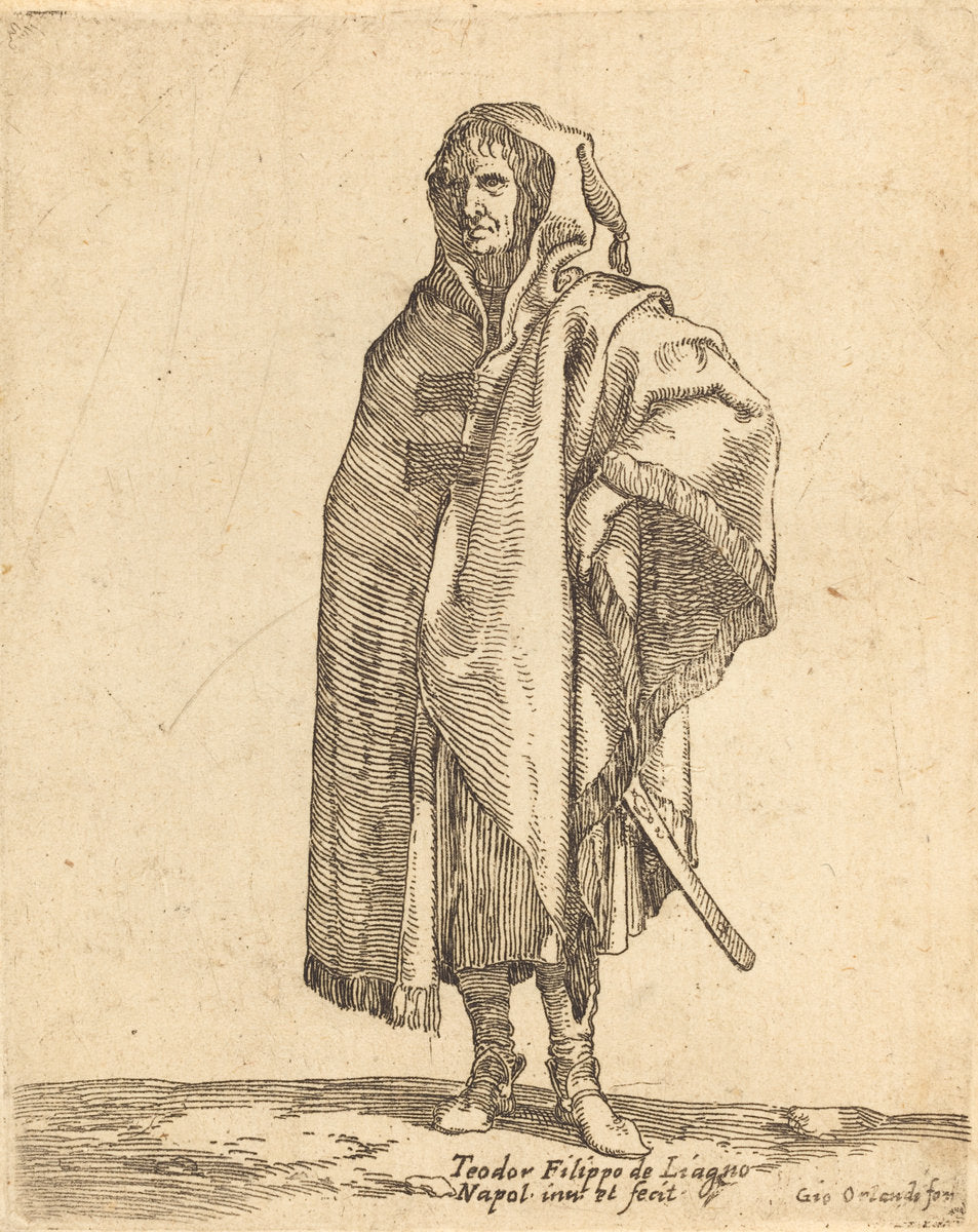 Standing Soldier in a Long Cloak by Filippo Napoletano (Italian, 1585/1591 - 1629), 16X12"(A3)Poster Print