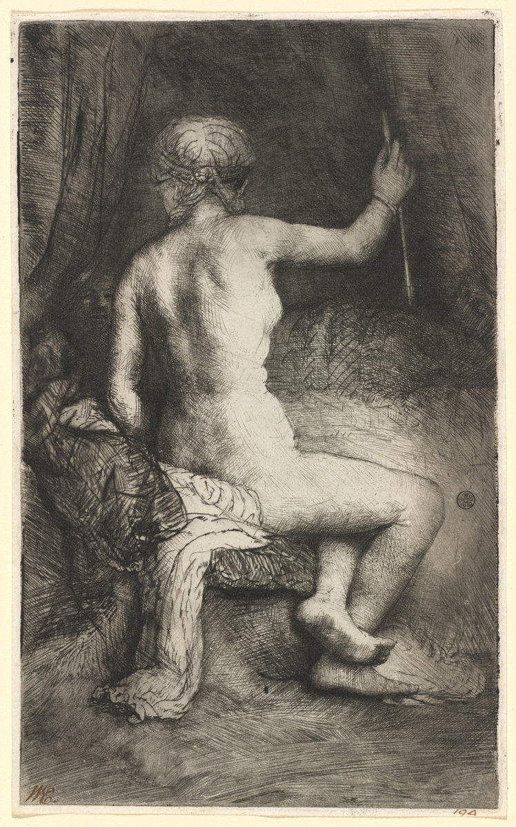 Woman with the Arrow by Rembrandt van Rijn (Dutch, 1606 - 1669), 16X12"(A3)Poster Print