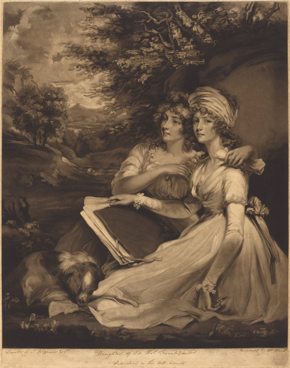 The Daughters of Sir Thomas Frankland by William Ward after John Hoppner (British, 1766 - 1826), 16X12"(A3)Poster Print