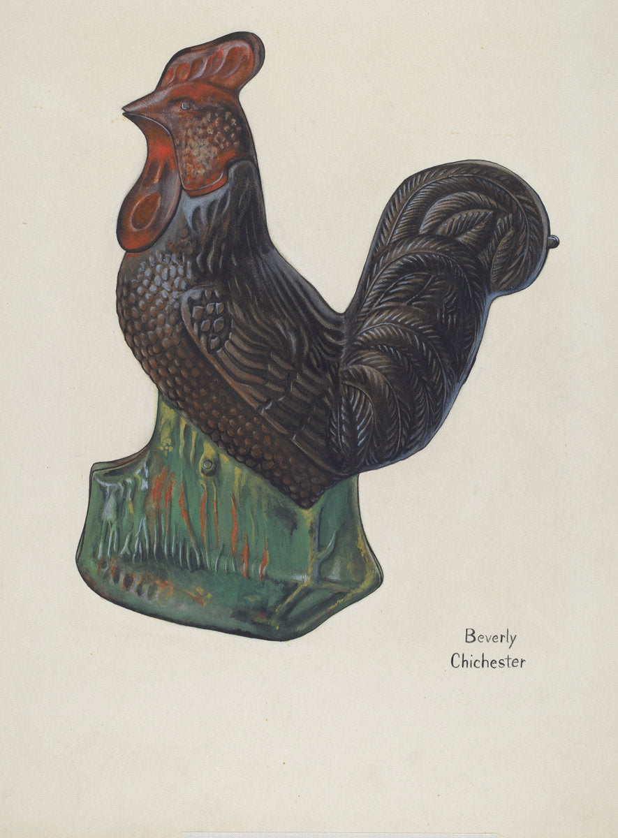 Toy Bank: Rooster by Beverly Chichester (American, active c. 1935), 16X12"(A3)Poster Print