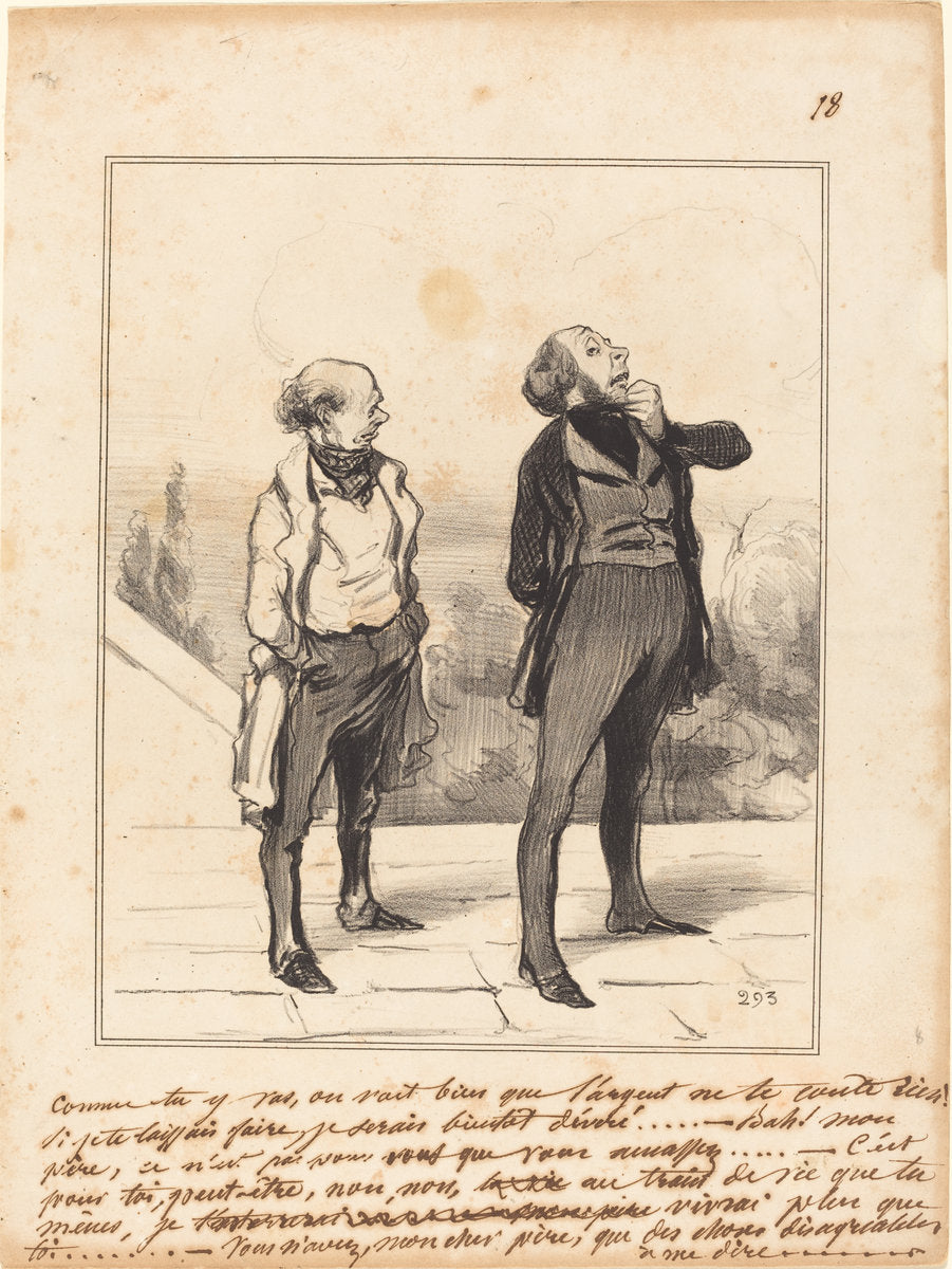 Comme tu y vas... by Honoré Daumier (French, 1808 - 1879), 16X12"(A3)Poster Print