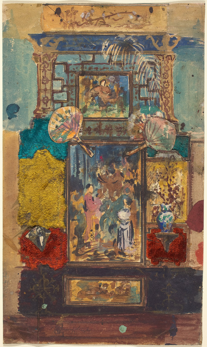 Stage Set Consisting Of Painted Panels, Fabrics, And Fans by Robert Caney (British, 1847 - 1911), 16X12"(A3)Poster Print