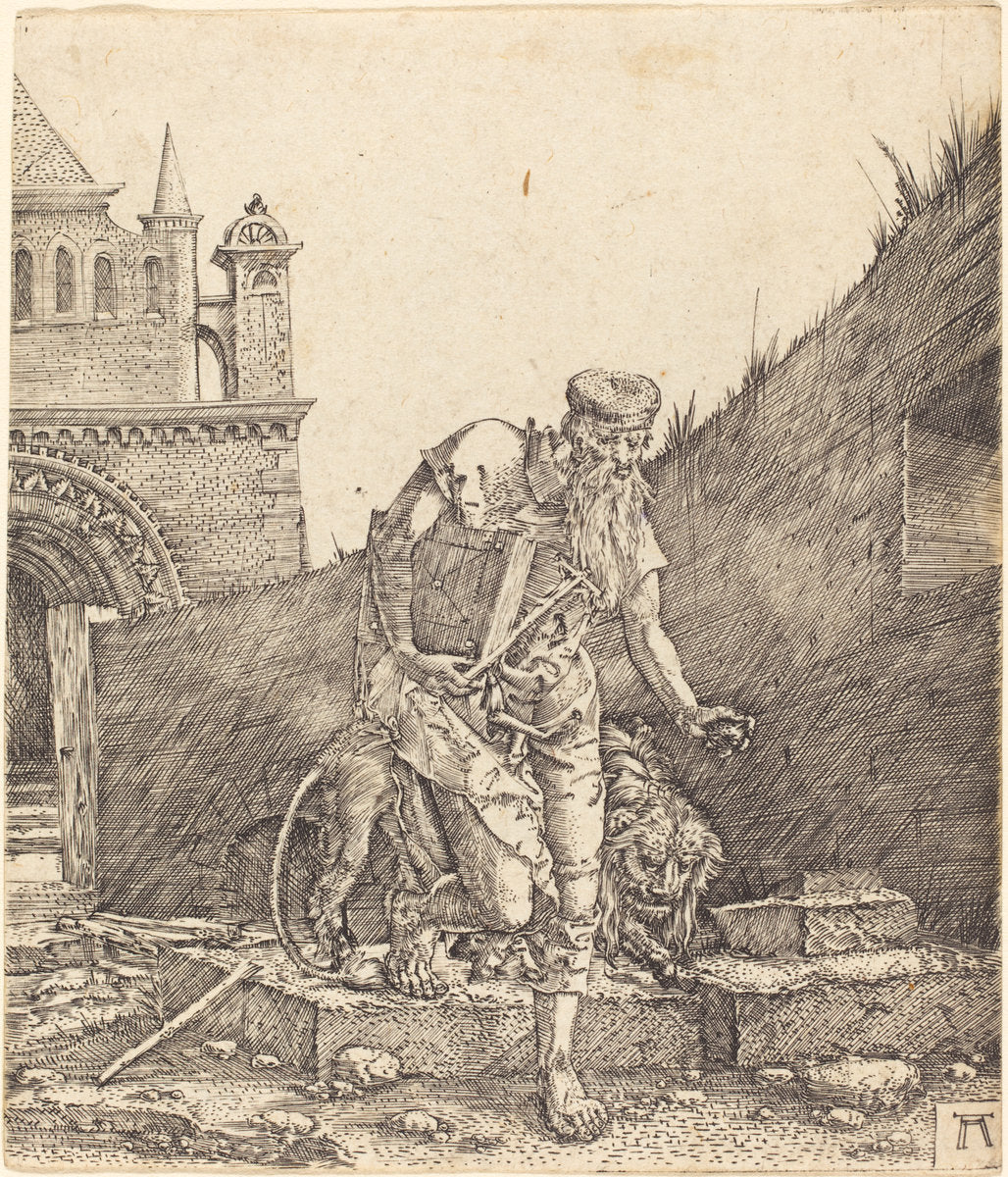 Saint Jerome in a Courtyard by Albrecht Altdorfer (German, 1480 or before - 1538), 16X12"(A3)Poster Print