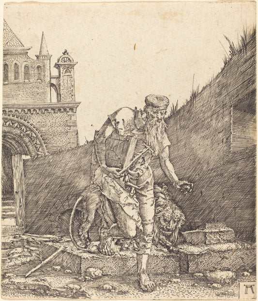 Saint Jerome in a Courtyard by Albrecht Altdorfer (German, 1480 or before - 1538), 16X12"(A3)Poster Print
