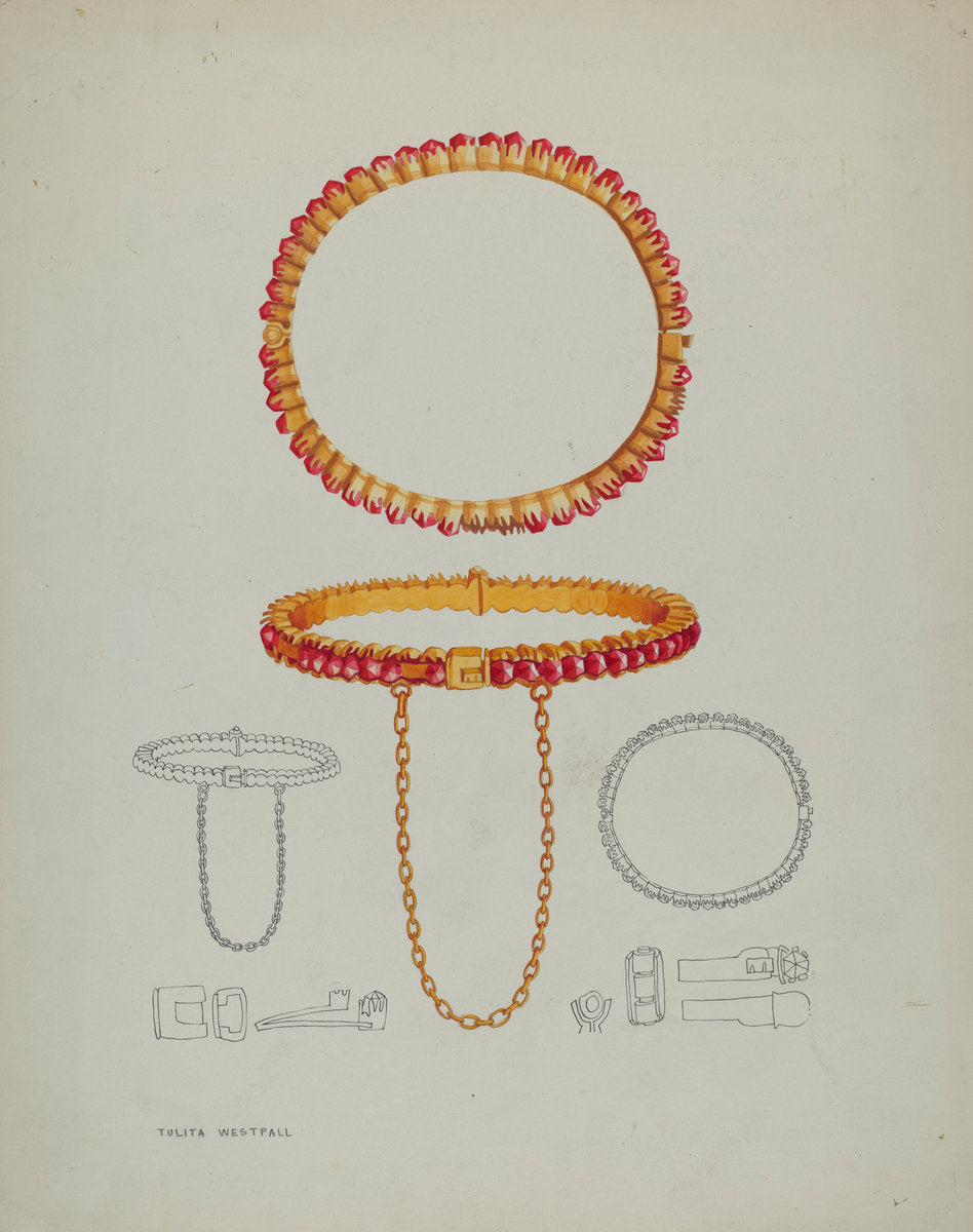 Bracelet by Tulita Westfall (American, active c. 1935), 16X12"(A3)Poster Print