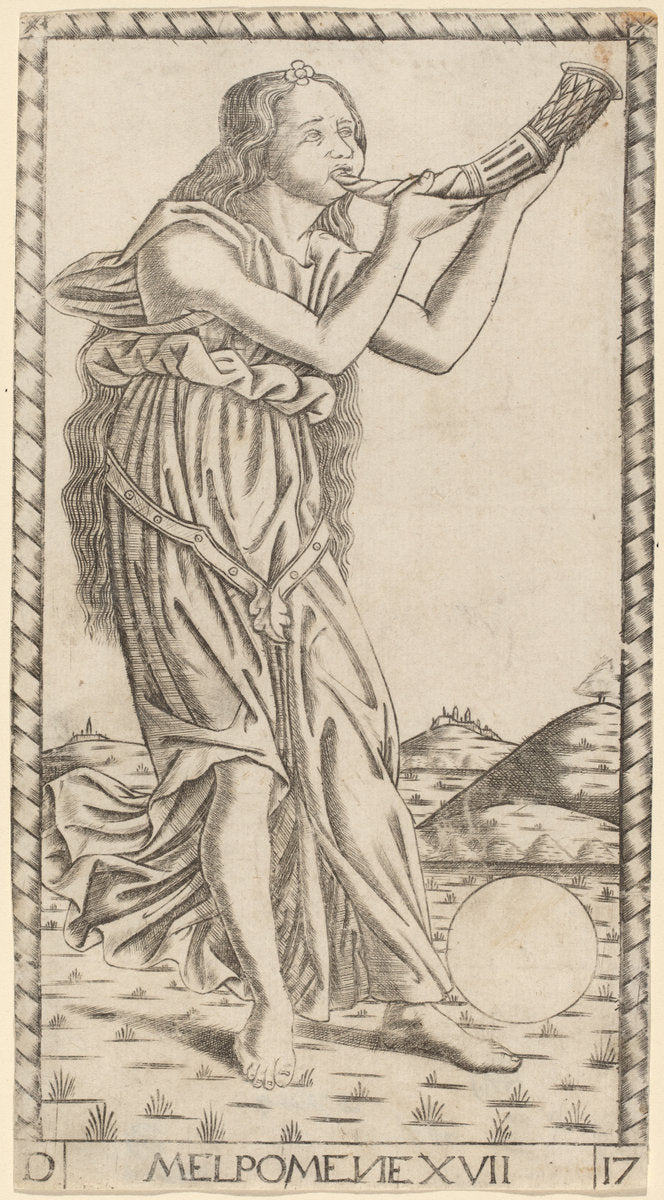 Melpomene by Master of the S-Series Tarocchi (Italian, active c. 1470), 16X12"(A3)Poster Print
