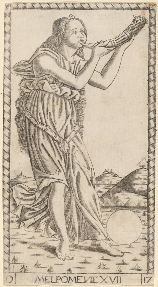 Melpomene by Master of the S-Series Tarocchi (Italian, active c. 1470), 16X12"(A3)Poster Print