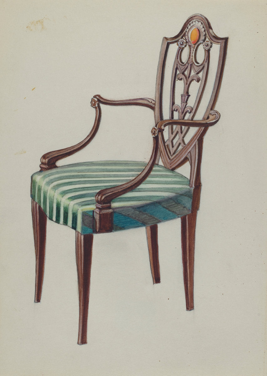 Side Chair by Nicholas Gorid (American, active c. 1935), 16X12"(A3)Poster Print