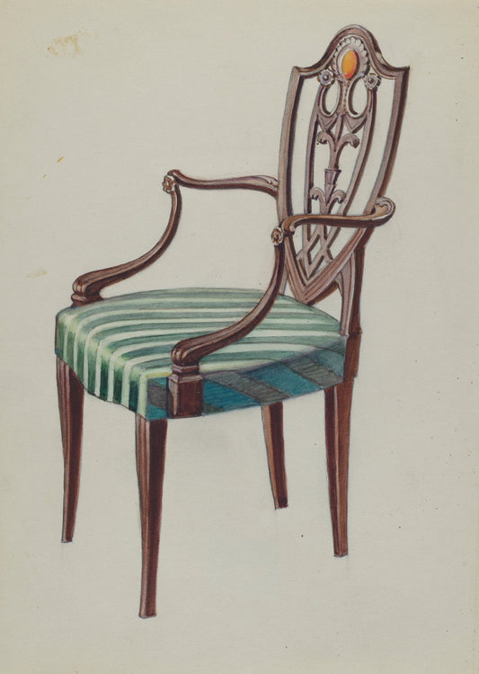 Side Chair by Nicholas Gorid (American, active c. 1935), 16X12"(A3)Poster Print