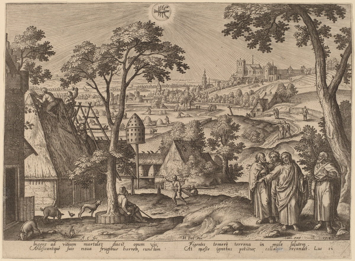 He that layeth up treasure for himself... (Cancer) by Adriaen Collaert after Hans Bol (Flemish, c. 1560 - 1618), 16X12"(A3)Poster Print