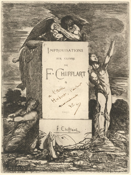 Frontispiece by François-Nicolas Chifflart (French, 1825 - 1901), 16X12"(A3)Poster Print