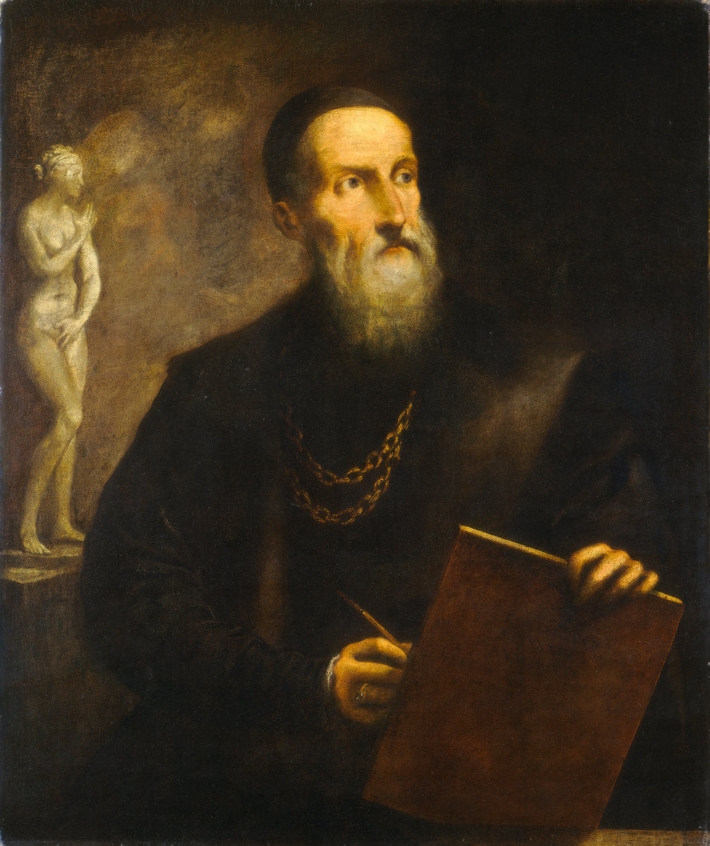 Imaginary Self-Portrait of Titian by Pietro della Vecchia (Italian, 1602 or 1603 - 1676), 16X12"(A3)Poster Print