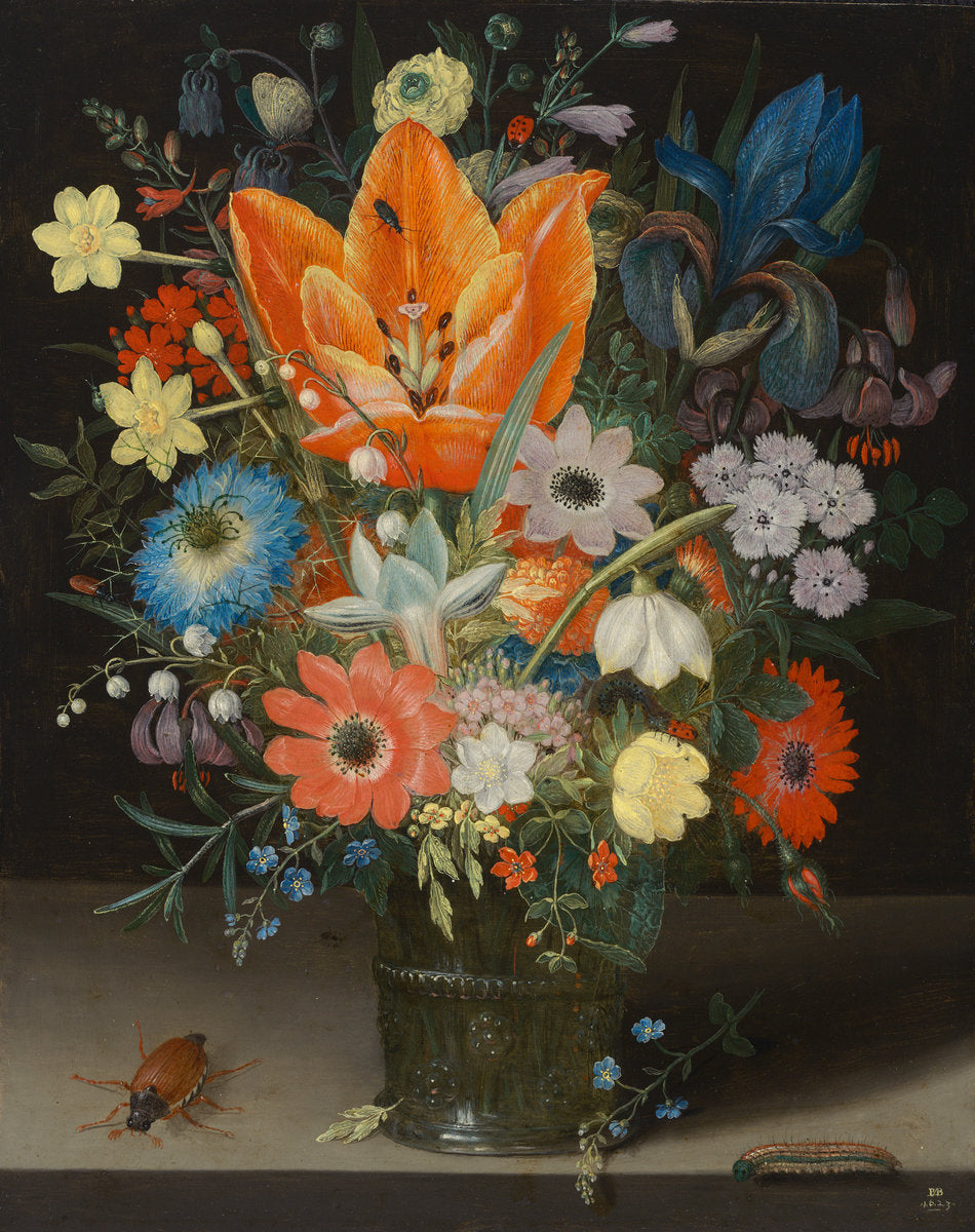 Still Life with Iris by Peter Binoit (German, active 17th century), 16X12"(A3)Poster Print
