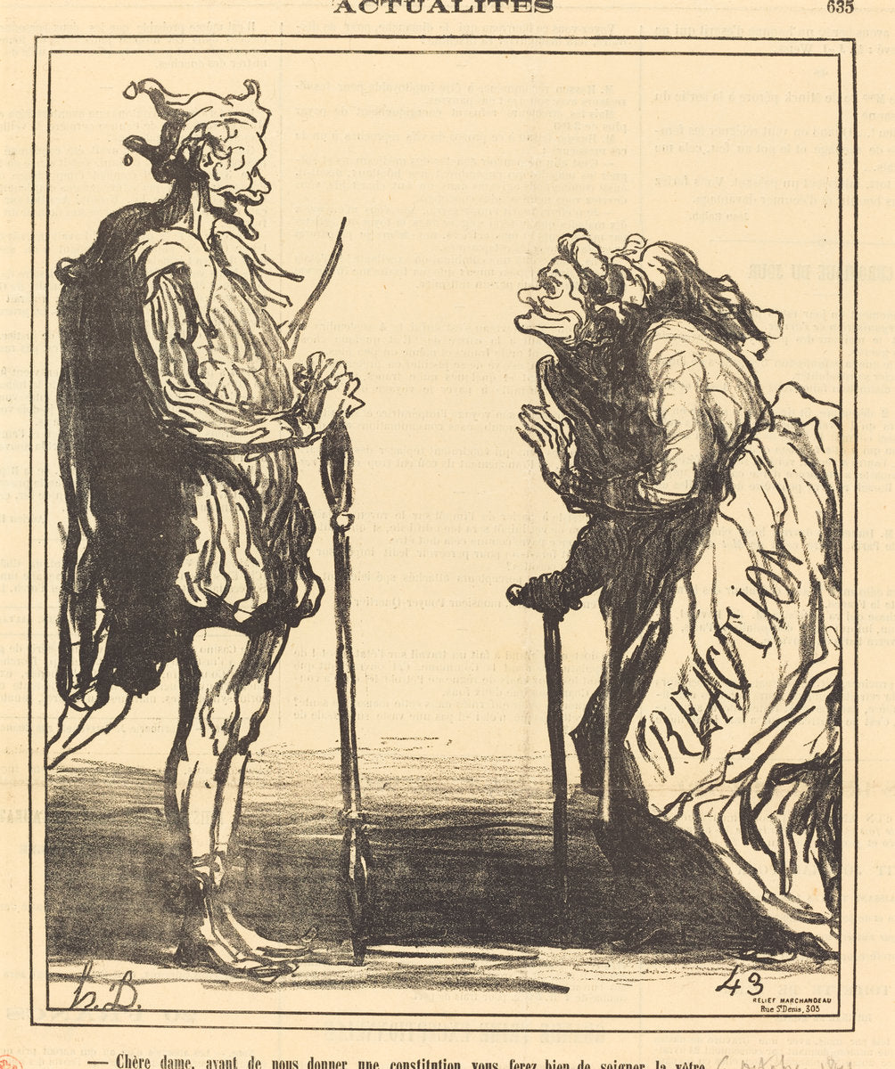 Chère dame, avant de nous donner... by Honoré Daumier (French, 1808 - 1879), 16X12"(A3)Poster Print