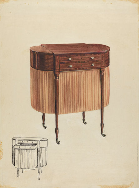 Sewing Table by Ferdinand Cartier (American, active c. 1935), 16X12"(A3)Poster Print