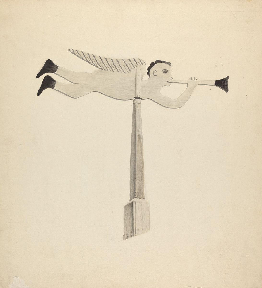 Weather Vane - Angel Gabriel by Howard Weld (American, active c. 1935), 16X12"(A3)Poster Print