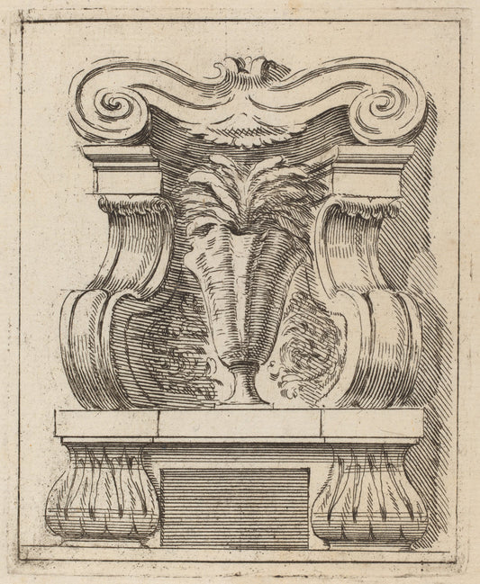 Architectural Motif with a Vase by Carlo Antonio Buffagnotti (Italian, c. 1660 - after 1710), 16X12"(A3)Poster Print