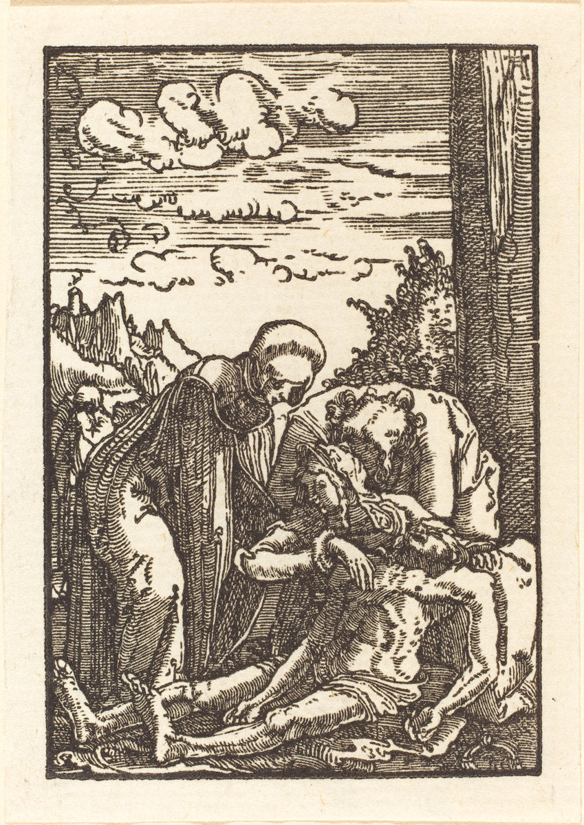 The Lamentation beneath the Cross by Albrecht Altdorfer (German, 1480 or before - 1538), 16X12"(A3)Poster Print