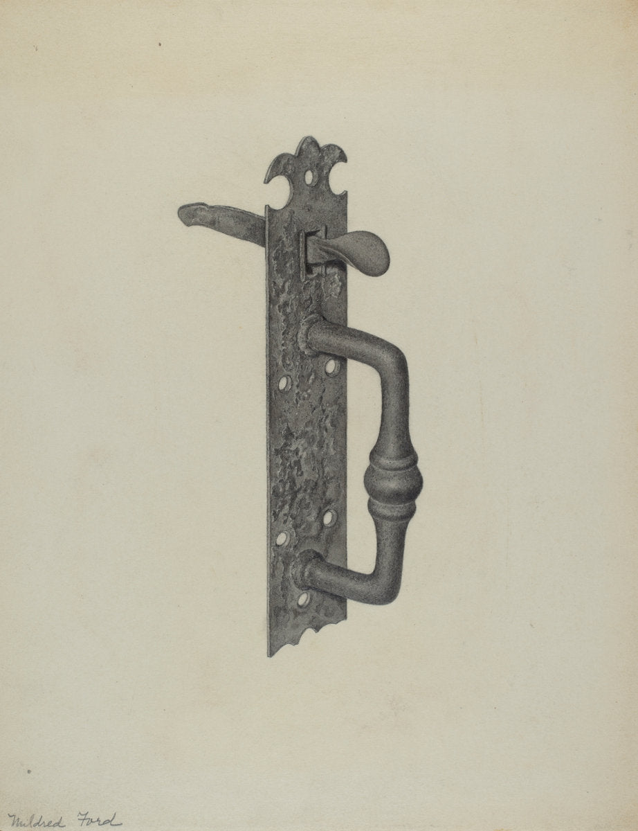 Door Handle with Thumb Press by Mildred Ford (American, active c. 1935), 16X12"(A3)Poster Print