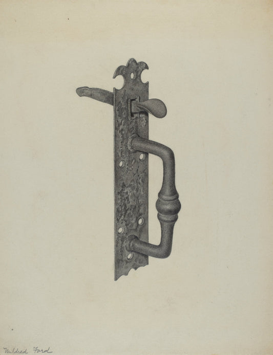 Door Handle with Thumb Press by Mildred Ford (American, active c. 1935), 16X12"(A3)Poster Print