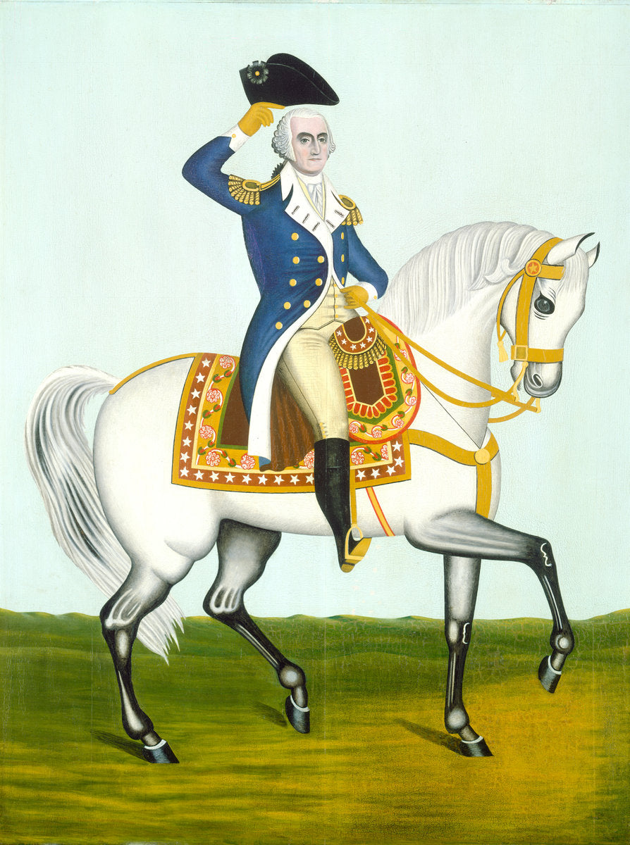 1835 or after by American 19th Century (General Washington on a White Charger), 16X12"(A3)Poster Print