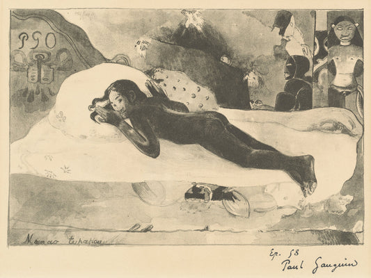 Manao Tupapau (She is Haunted by a Spirit) by Paul Gauguin (French, 1848 - 1903), 16X12"(A3)Poster Print
