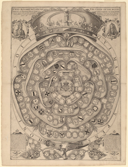 Talbot's Rose:  A Record of the Knights of the Garter, 1486-1589 by Jodocus Hondius I after Thomas Talbot (Dutch, 1563 - 1611/1612), 16X12"(A3)Poster Print
