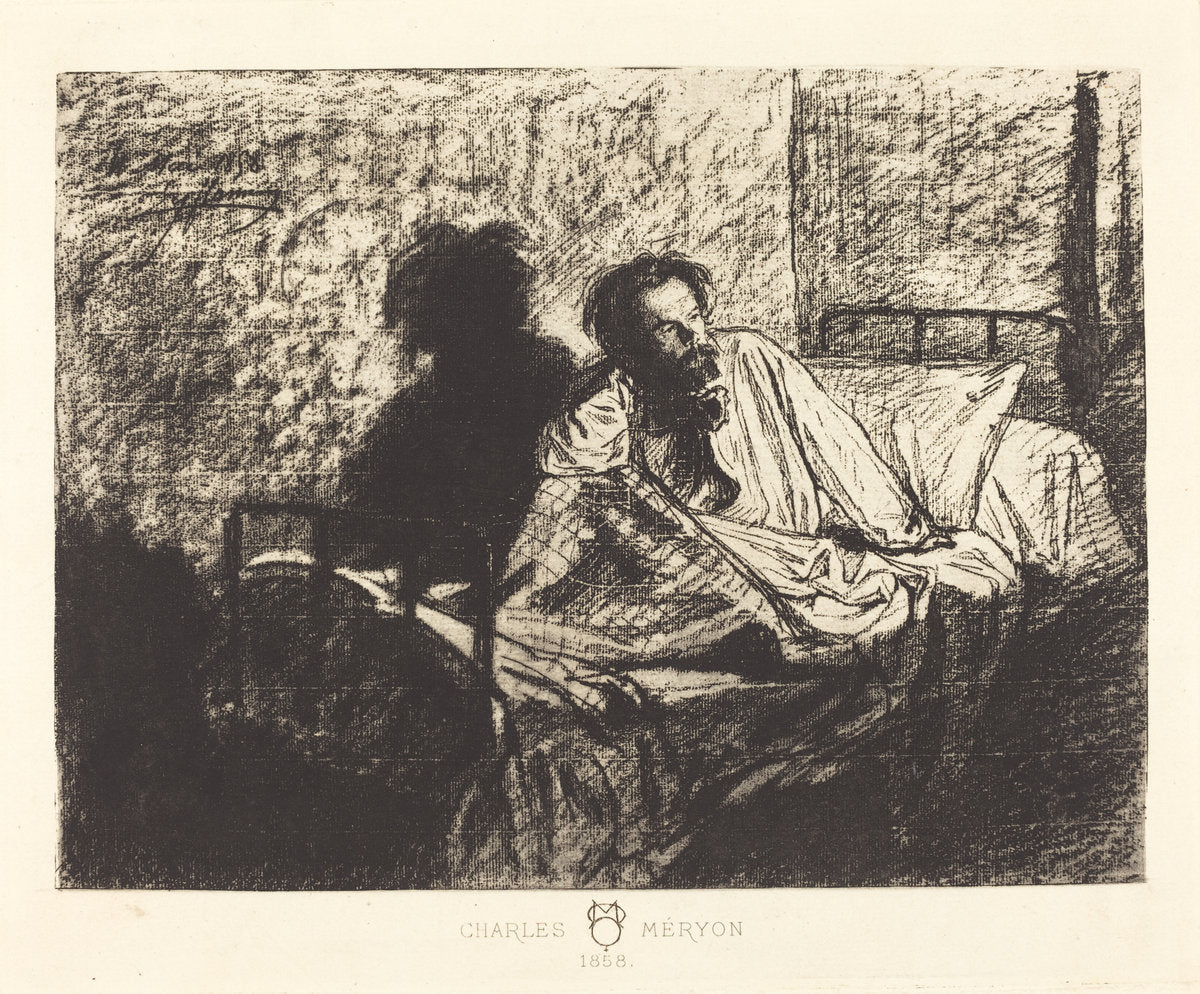 Charles Meryon by Leopold Flameng (French, 1831 - 1911), 16X12"(A3)Poster Print