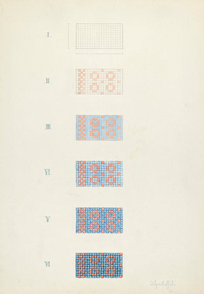 Textile: Technique Demonstration by Cornelius Christoffels (American, active c. 1935), 16X12"(A3)Poster Print