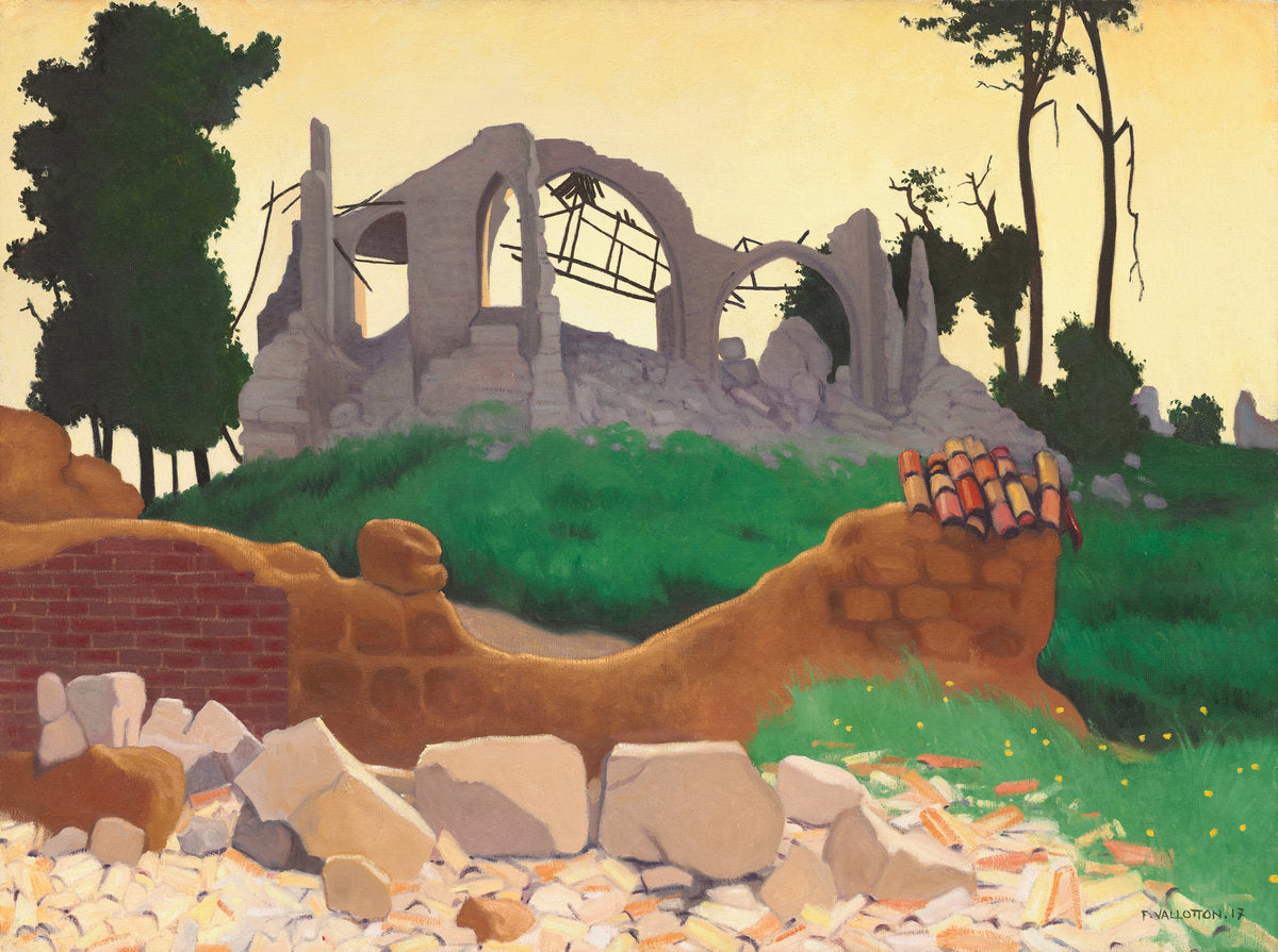 The Church of Souain by Félix Vallotton (Swiss, 1865 - 1925), 16X12"(A3)Poster Print
