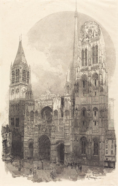 Rouen Cathedral (La Cathedral de Rouen) by Auguste Lepère (French, 1849 - 1918), 16X12"(A3)Poster Print