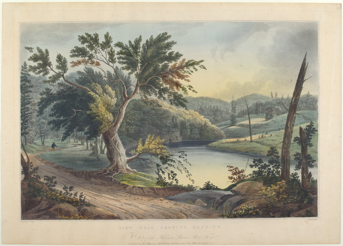 View near Jessup's Landing by John Hill, after William Guy Wall (American, born England, 1770 - 1850), 16X12"(A3)Poster Print