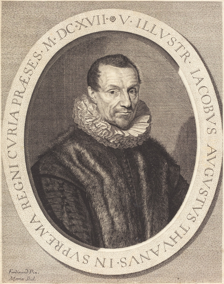 Jacques Auguste de Thou by Jean Morin after Louis Elle I (French, c. 1600 - 1650), 16X12"(A3)Poster Print