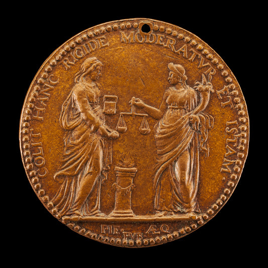 Justice and Piety at an Altar [reverse] by Nicolas-Gabriel Jacquet (French, active 1601/1626), 16X12"(A3)Poster Print