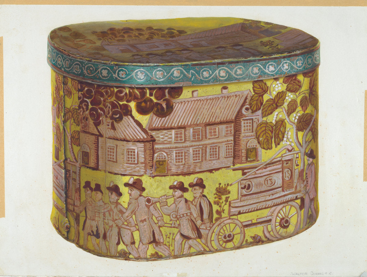 Bandbox - Firemen Scene by Walter Doran (American, active c. 1935), 16X12"(A3)Poster Print