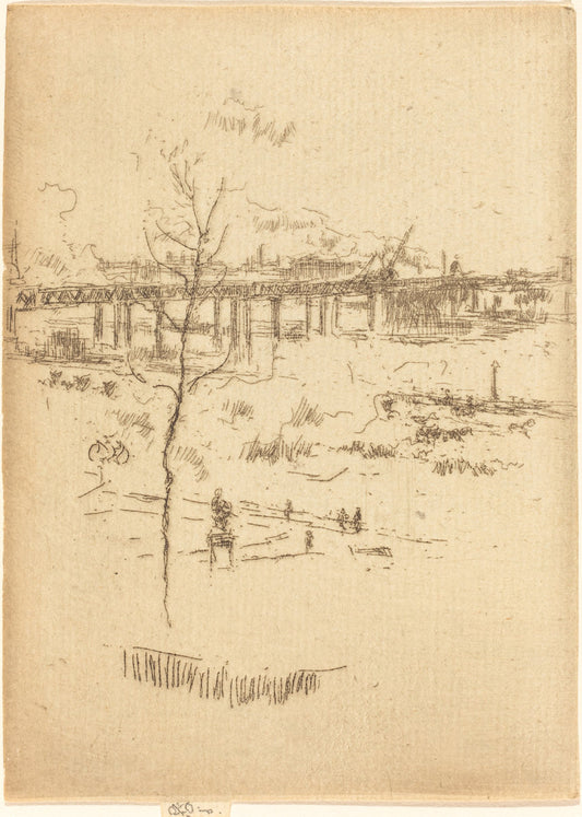 Charing Cross Railway-Bridge by James McNeill Whistler (American, 1834 - 1903), 16X12"(A3)Poster Print