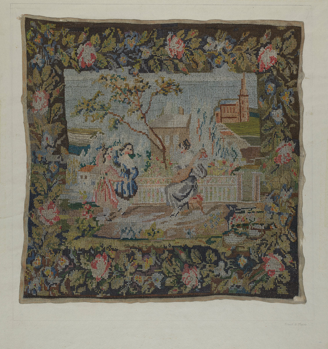 Embroidered Picture by Frank J. Mace (American, active c. 1935), 16X12"(A3)Poster Print