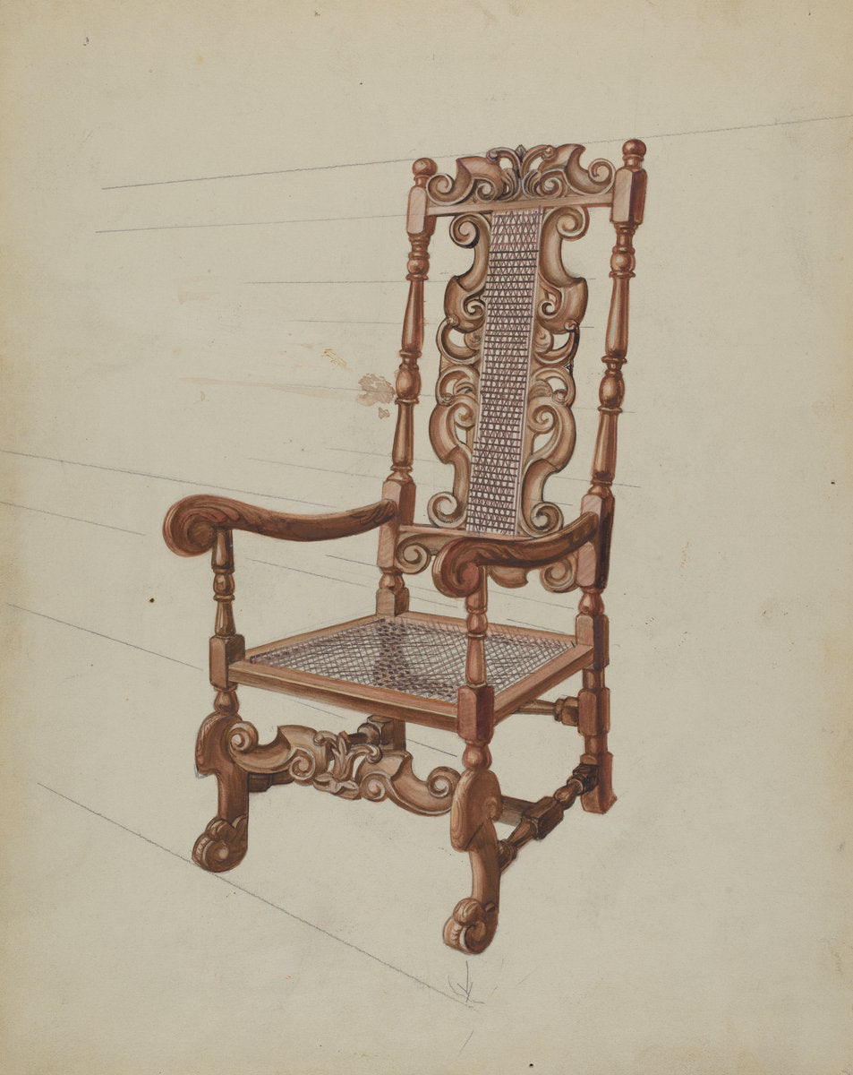 Armchair by Agnes Karlin (American, active c. 1935), 16X12"(A3)Poster Print